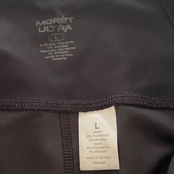 Moret Ultra Black Mesh Panel Leggings EUC L - Picture 8 of 8